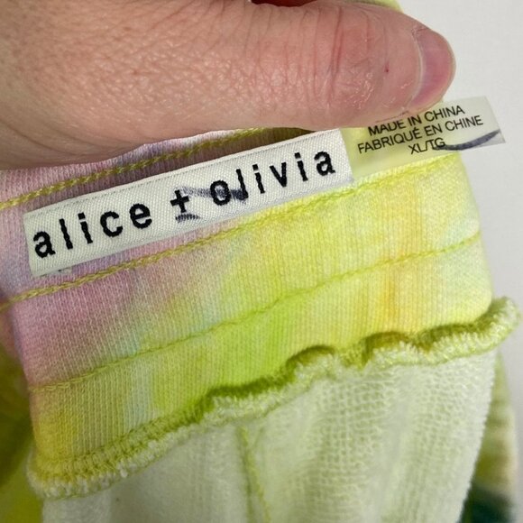 NEW Alice + Olivia French Terry Joggers Beach Tie‎ Dye High Rise Size XL Pants - Picture 6 of 13